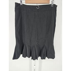 Vintage Y2K Heart Soul Juniors Sz 11 Tulip Knee Length Skirt Black Pinstripe